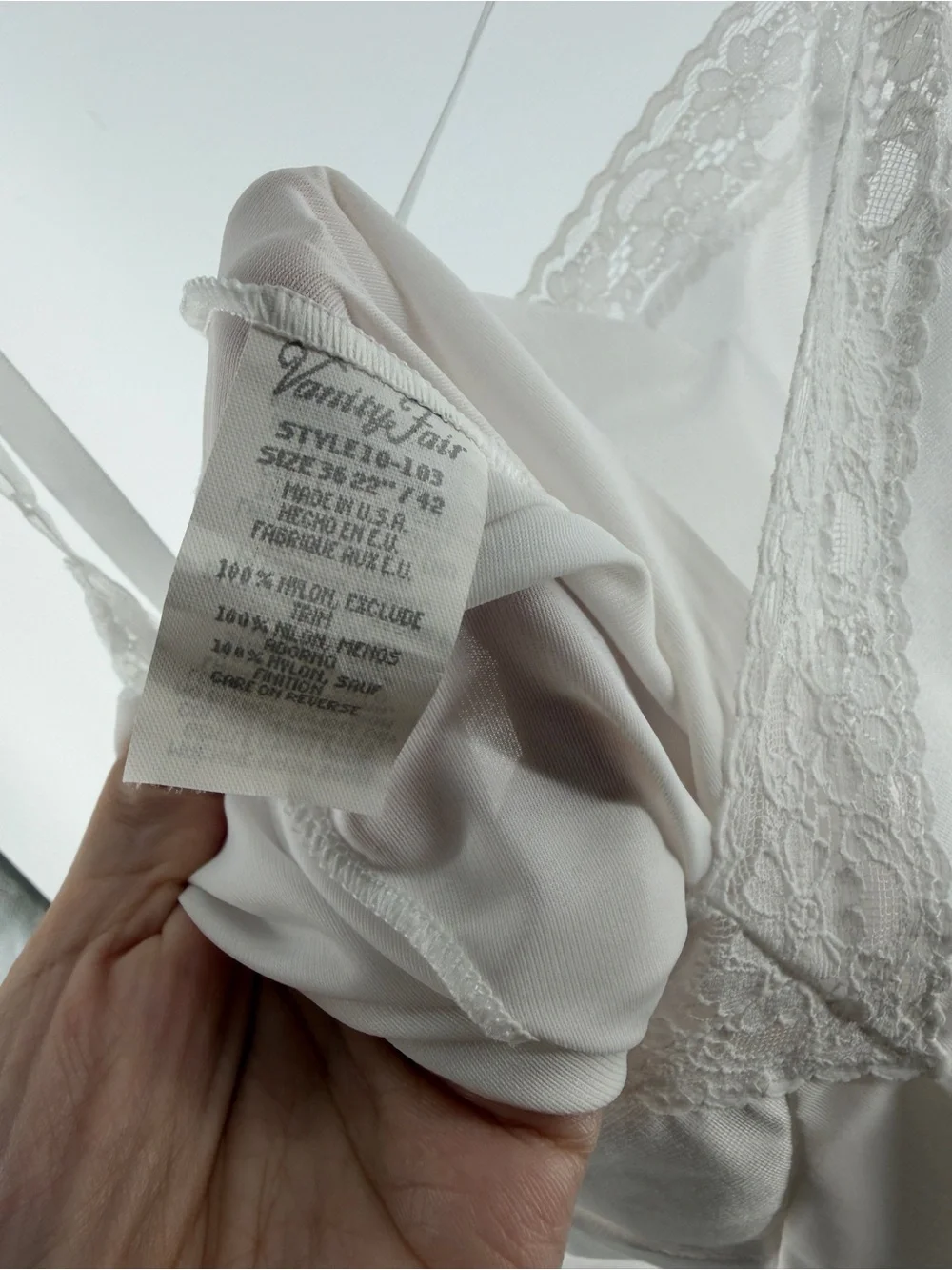 Vintage Vanity Fair White Lace Slip Chemise